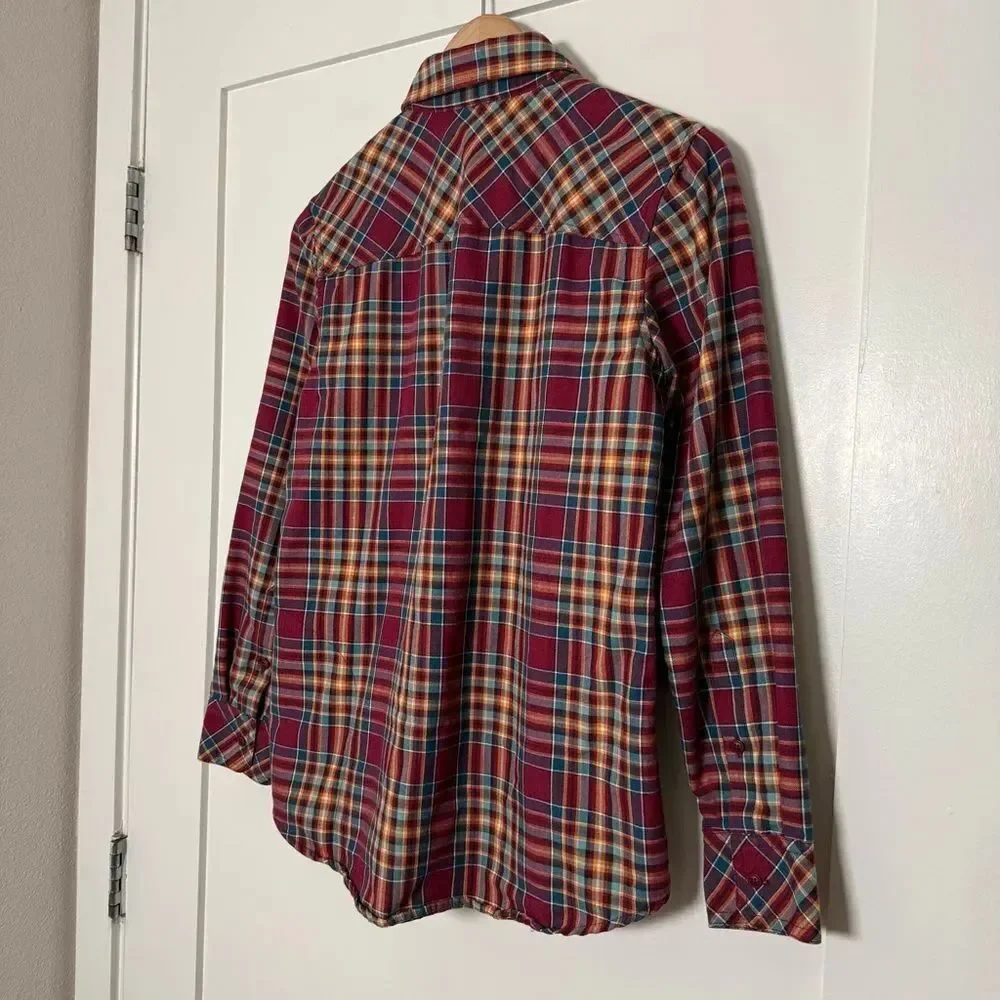 Outdoor Research Flannel Ceres Shirt Womens S Red Plaid Wool Blend Gorpcore